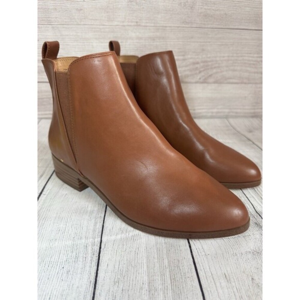 J Crew Faux Leather Chelsea Boots Brown Warm Sepia Womens 10